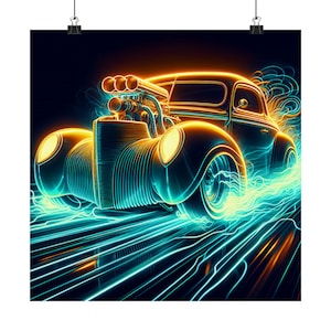 Retro Ride Art: Vintage 40 Ford Poster - Great Father&#39;s Day Gift or Garage Wall Decor for Car Enthusiasts Car Wall Art