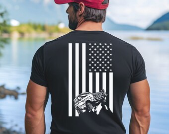 Ford Bronco 4X4 T-Shirt, American Flag Offroad Truck Tee