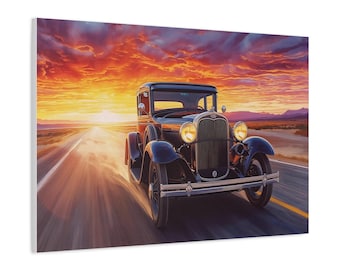Impresión en lienzo de un Ford Modelo A de 1930, arte mural de coches clásicos