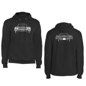 Vintage 1964 Chevy Impala SS Hoodie for Men – Retro Car Sweatshirt Gift for Dad, Husband, Gearhead, Port & Company Pullover