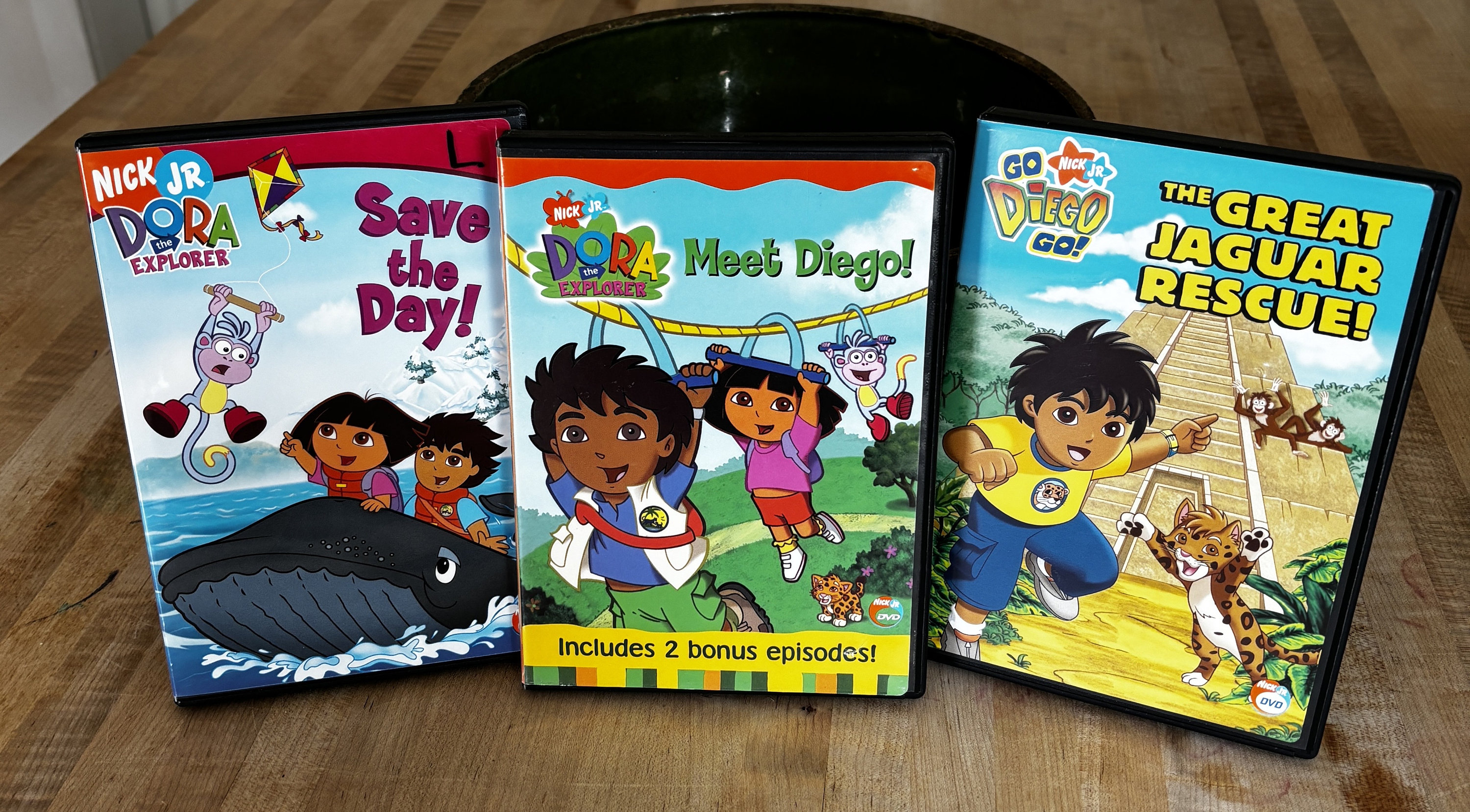 Vintage Three Nick Jr. Dora the Explorer and Diego Dvd's/ the