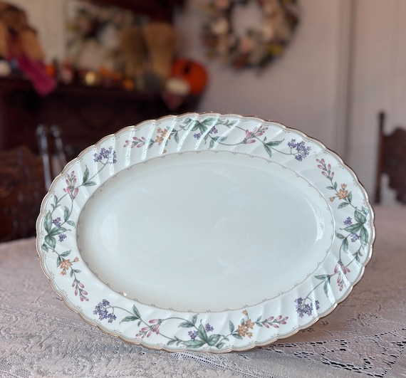 Vintage Noritake Brookhollow Platter, Ivory Bone China With