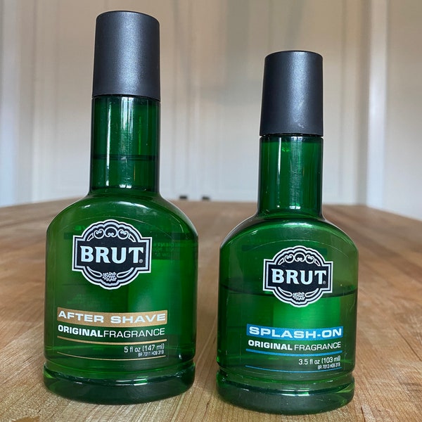 vintage Brut Après Rasage Parfum Original / 5 Oz. Et 3,5 oz./Deux bouteilles/Utilisation partielle