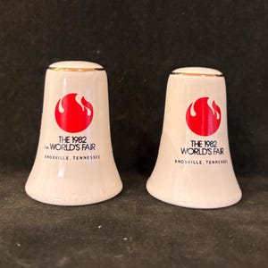 Vintage 1982 Worlds Fair Salt & Pepper Shakers Souvenirs/ Knoxville, Tennessee