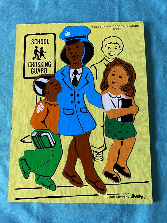 JUDY US版オリジナルポスター Vintage 1974 Judy Company Wood Tray Puzzle/ School Crossing Guard