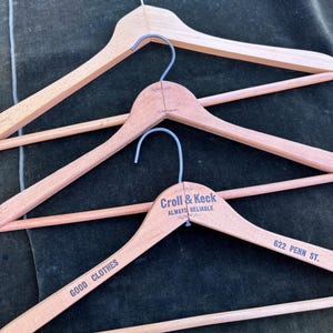 Vintage Wooden Clothes Hangers Assortment/ Group of 3/Advertisement/Haberdasher/Suit Hangers