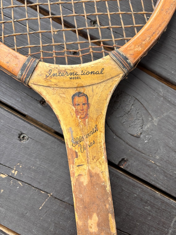 Vintage Ellsworth Vines Tennis Racquet Wilson International Model Famous Player Series and PrestoPress