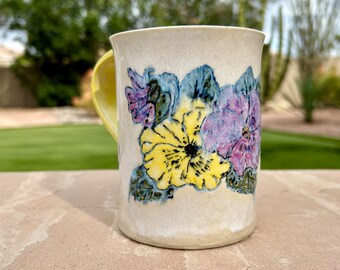 Handmade watercolor mug