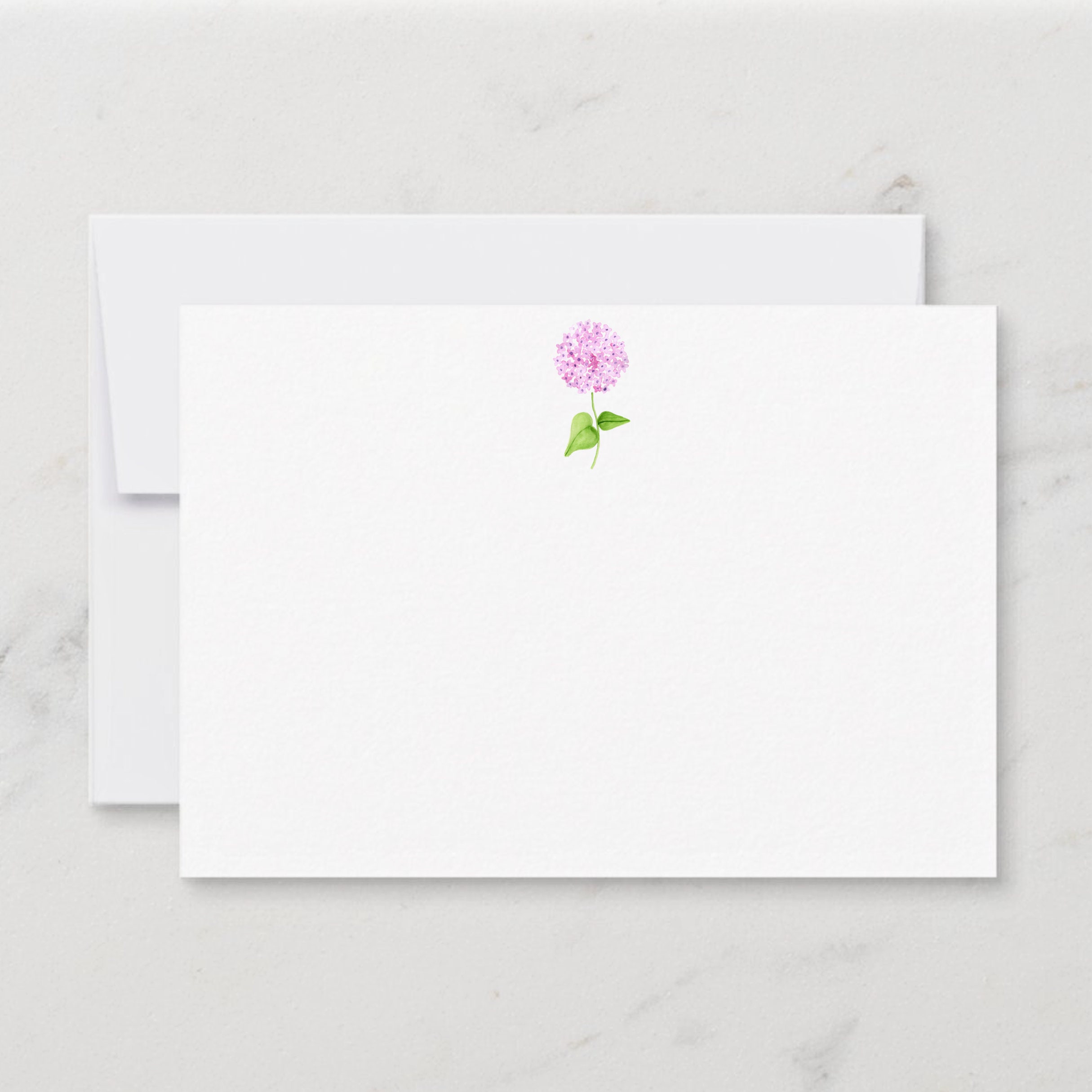 Pink & Purple Hydrangea Stationery Set | Hydrangea Notecard Set ...