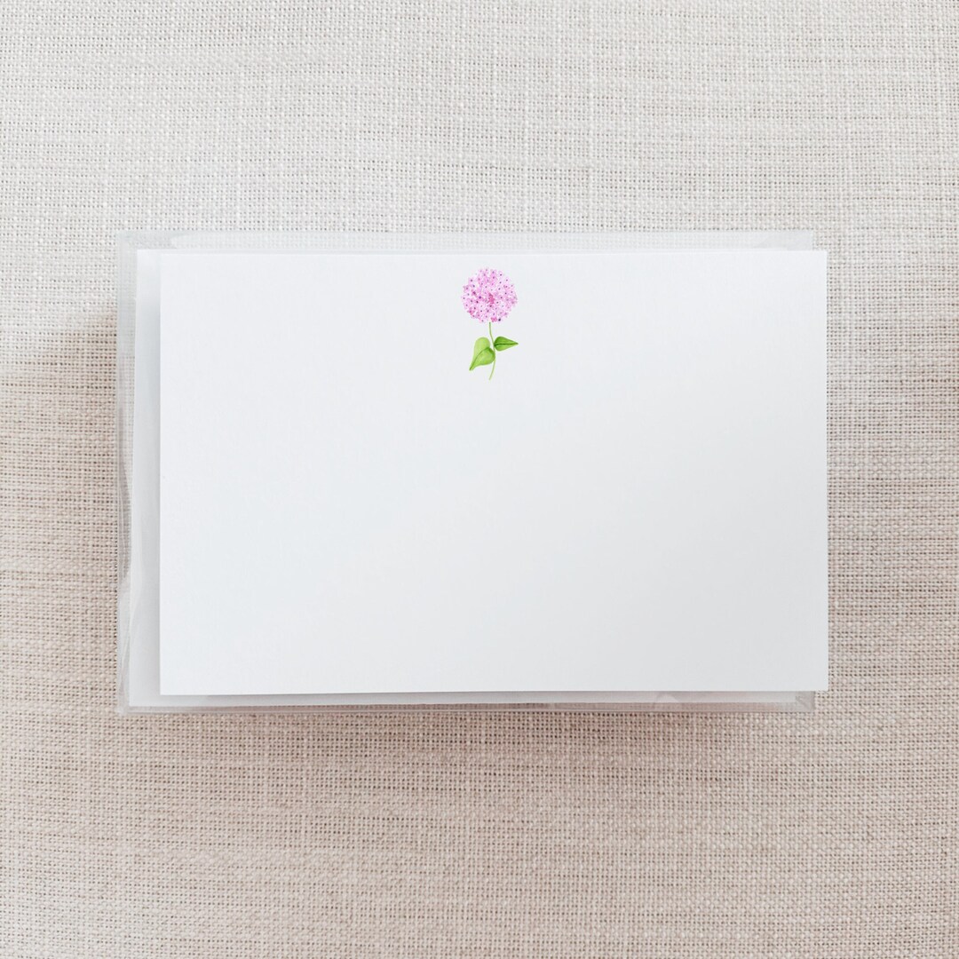 Pink & Purple Hydrangea Stationery Set | Hydrangea Notecard Set ...