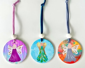 Angel Ornament | Angel Christmas Ornament | Holiday Gift | Handmade Ornament | Painted Ornament | Religious Ornament | Gift under 15