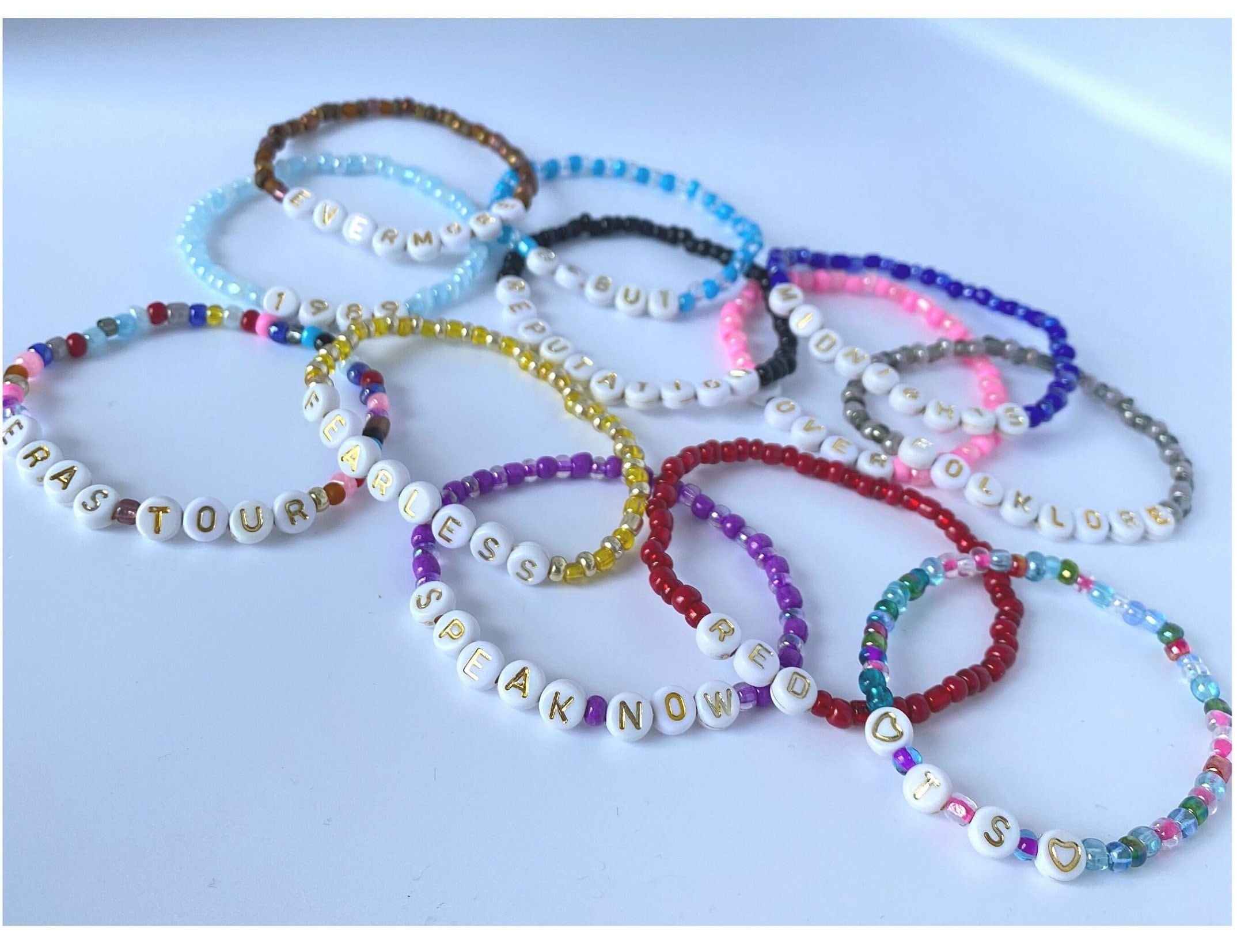 Taylor Swift Friendship Bracelets 10 Pack Braided and Beaded by Hand Eras Friendship  Bracelets Bracelets Customized 