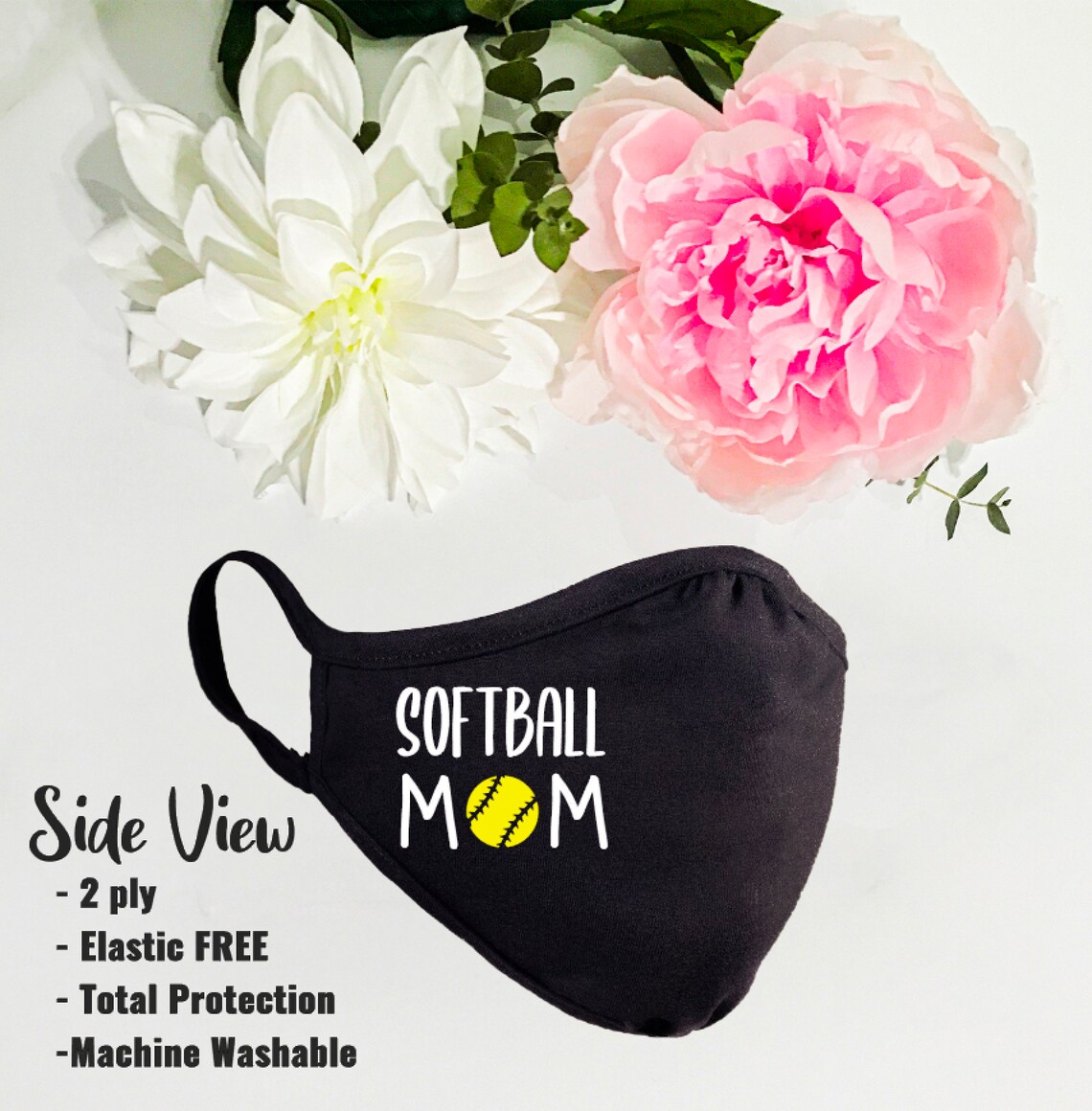Softball Mom Face Mask Washable Face Mask Reusable Face Etsy