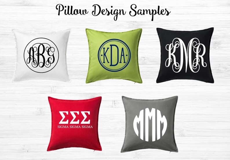 Monogrammed Pillow With Insert Dorm Decor Greek Pillow Etsy