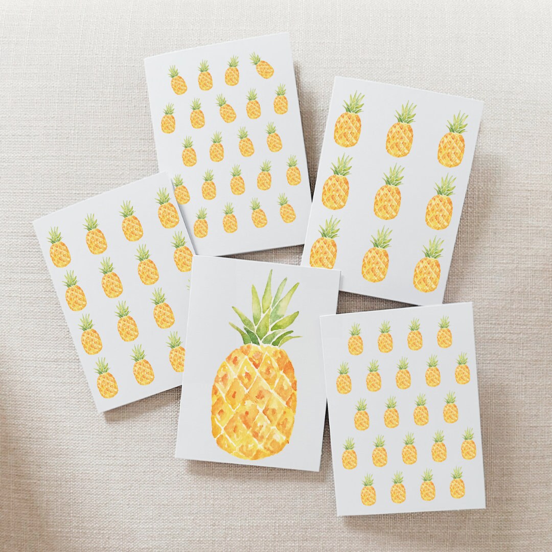 Notecard Set of 10 - Pineapples | Pineapple Card | Pineapple Card Set | Pineapple Card Pack | Notecard | Pineapple Stationary | Blank Card
