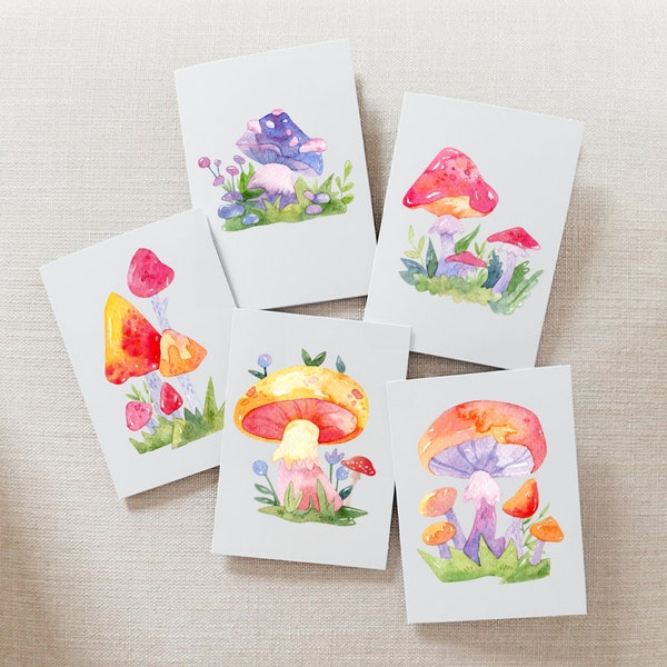 Notecard Set of 10 - Mushrooms | Mushroom Card | Mushroom Card Set | Mushroom Card Pack | Notecard Pack | Mushroom Stationary | Blank Card