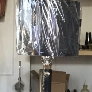 Black faux silk shade