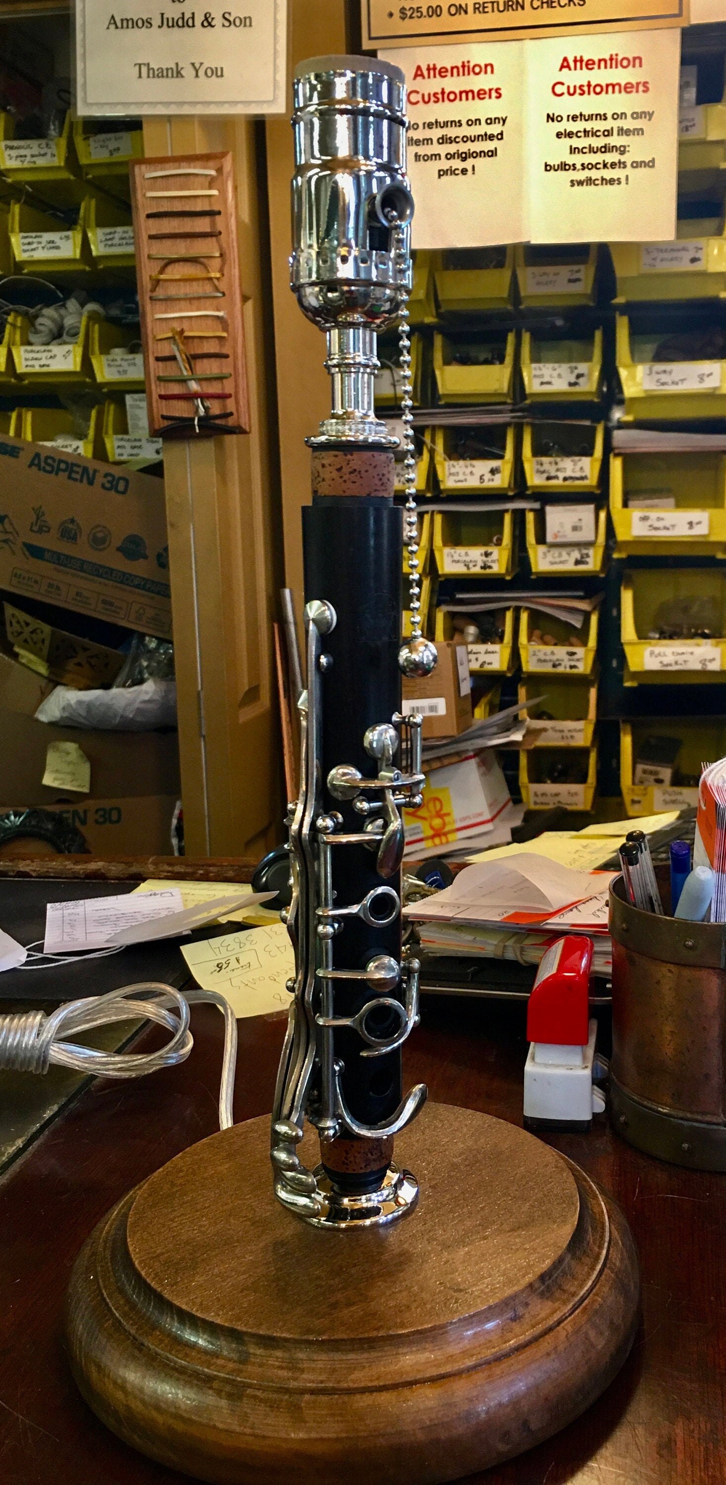 lamp repurposed instrument music lover music Etsy