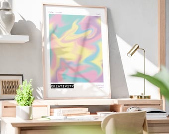 Affirmation Poster, Color Series, Retro Gradient Poster, Grainy Gradient, Retro Aura Gradient, Aesthetic Room, Psychedelic Home Decor