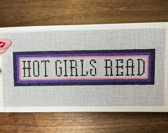 Hot Girls Read Needlepoint Canvas | 18 mesh