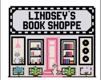 Custom Bookshop Needlepoint Canvas