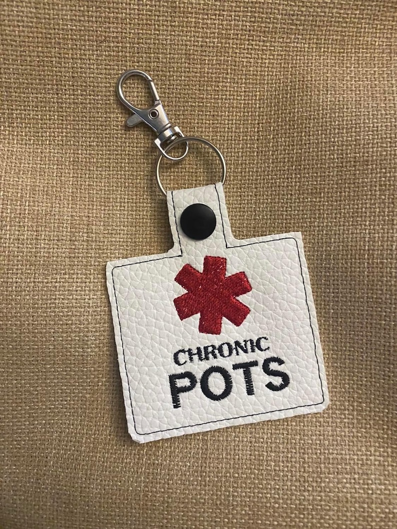 Medical Alert POTS Faux Leather Keychain: Snap Tab ID - Etsy