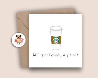 Coffee Birthday Card ,Frappe Birthday Card,  Friends Birthday Card, Funny Birthday Card, Coffee Lover Card, Gift For Her