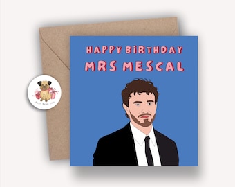 Tarjeta de cumpleaños de Paul Mescal, Sra. Mescal, Tarjeta de feliz cumpleaños, Tarjeta de cumpleaños divertida, Tarjeta única, Tarjeta para ella, Cultura pop, Tarjeta para amigos