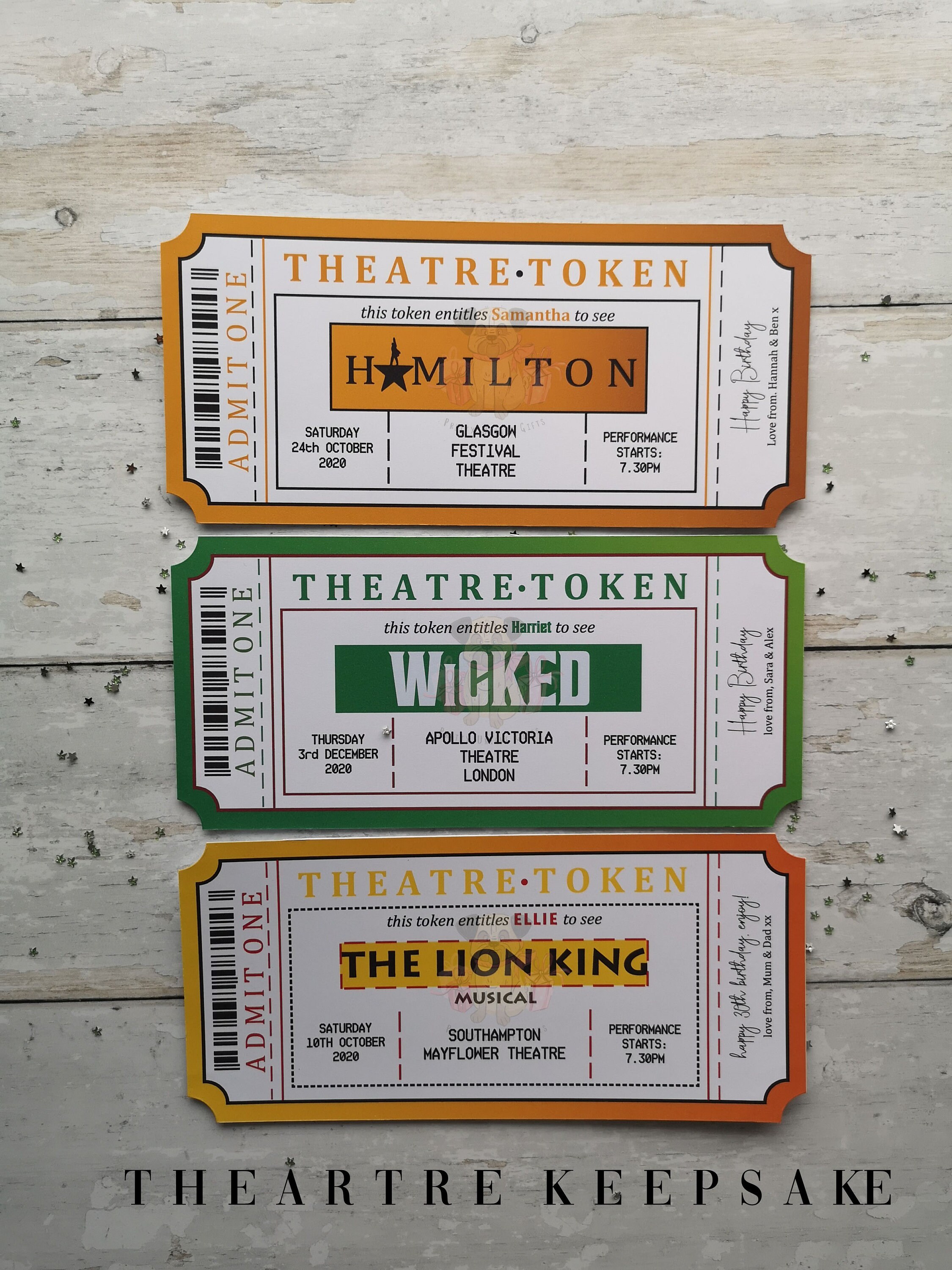 Theatre Gift Voucher/ Keepsake/ Live Etsy