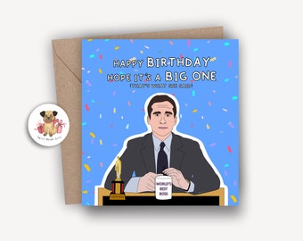 Office Greeting Card,  Funny Birthday Greeting Card, Birthday Card, Michael Scott Card, Gift Set, Fun Gift Wrap, Pop Culture, Birthday Card