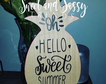 Wood summer pineapple