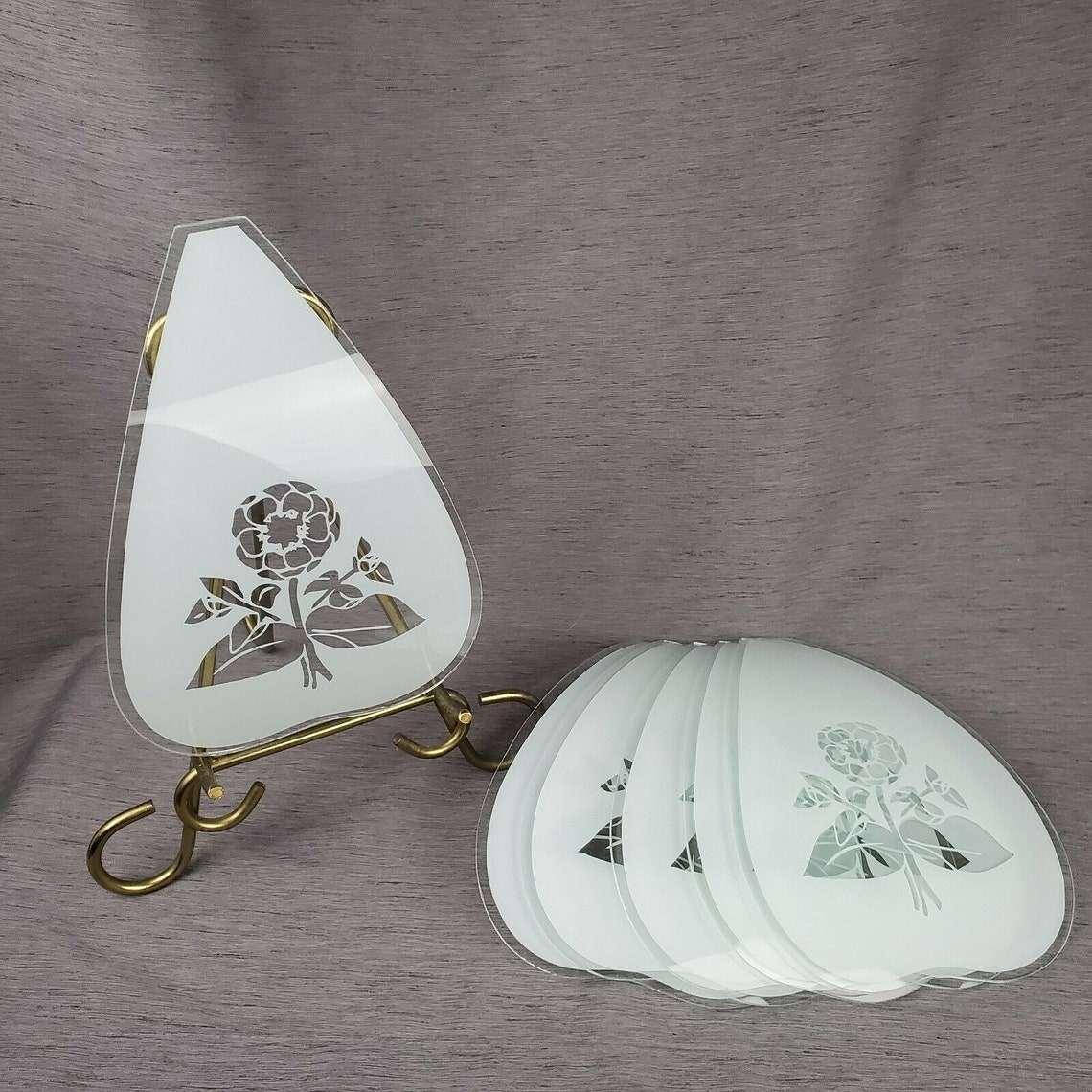 Lot of 6 Touch Lamp Replacement Glass Shade Panels Frosted Etsy