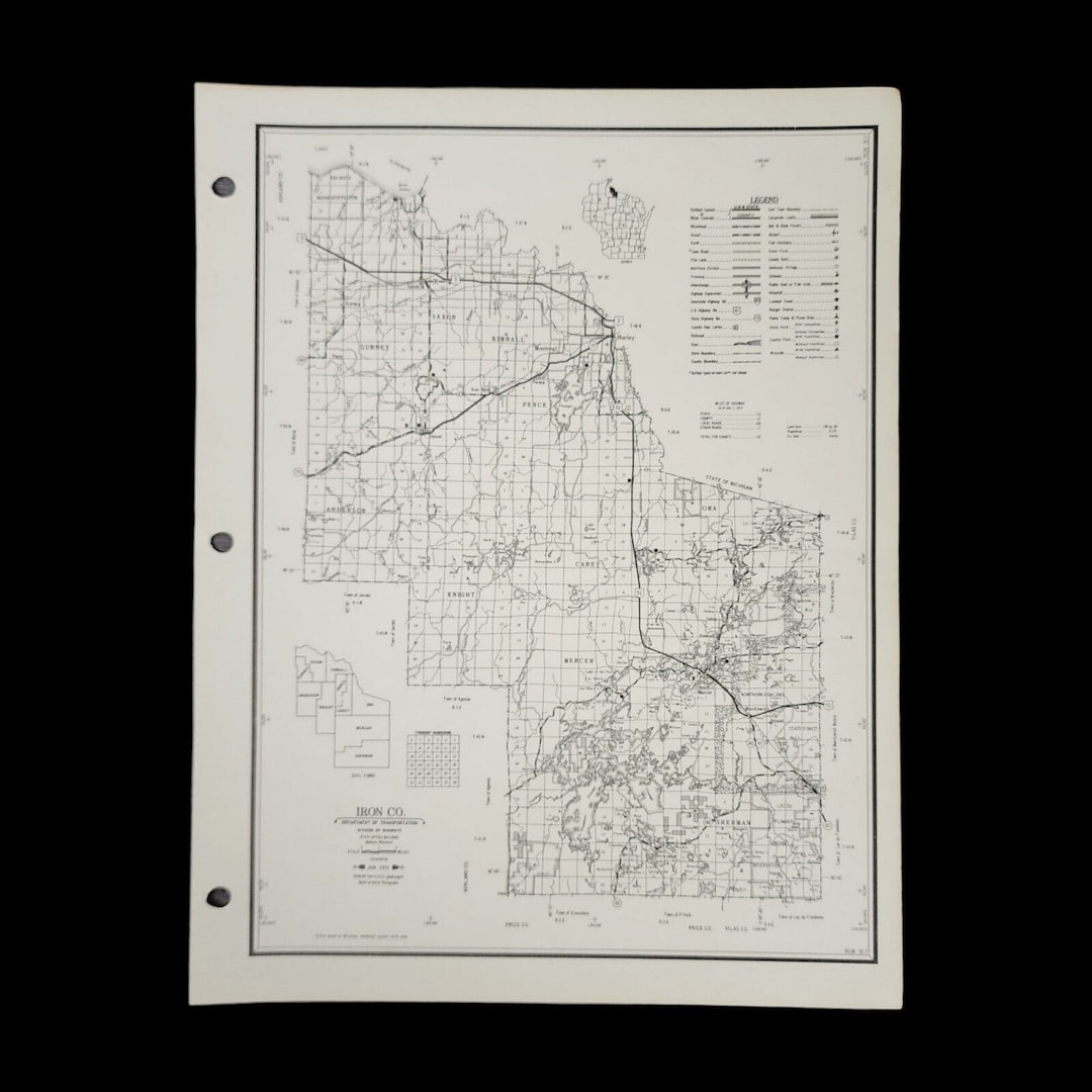 VTG Iron County Map Wisconsin Department of Transportation Highways