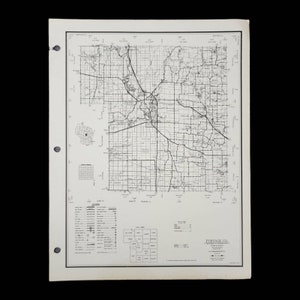 VTG Portage County Map Wisconsin Departamento de Transporte Carreteras 1974 Carretera