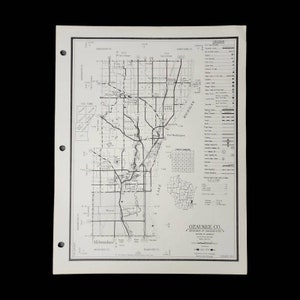VTG Mapa del condado de Ozaukee Carreteras del Departamento de Transporte de Wisconsin 1974 Carretera