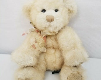 Russ Moira Bear Vintage Small Plush Stuffed Animal Collectible Toy Teddy Cream