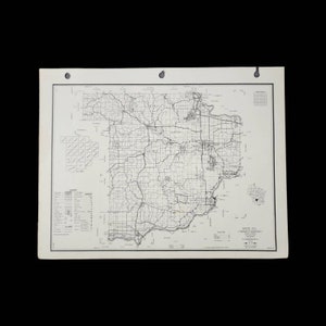 VTG Sauk County Karte Wisconsin Verkehrsbehörde Autobahnen 1974 Straßen