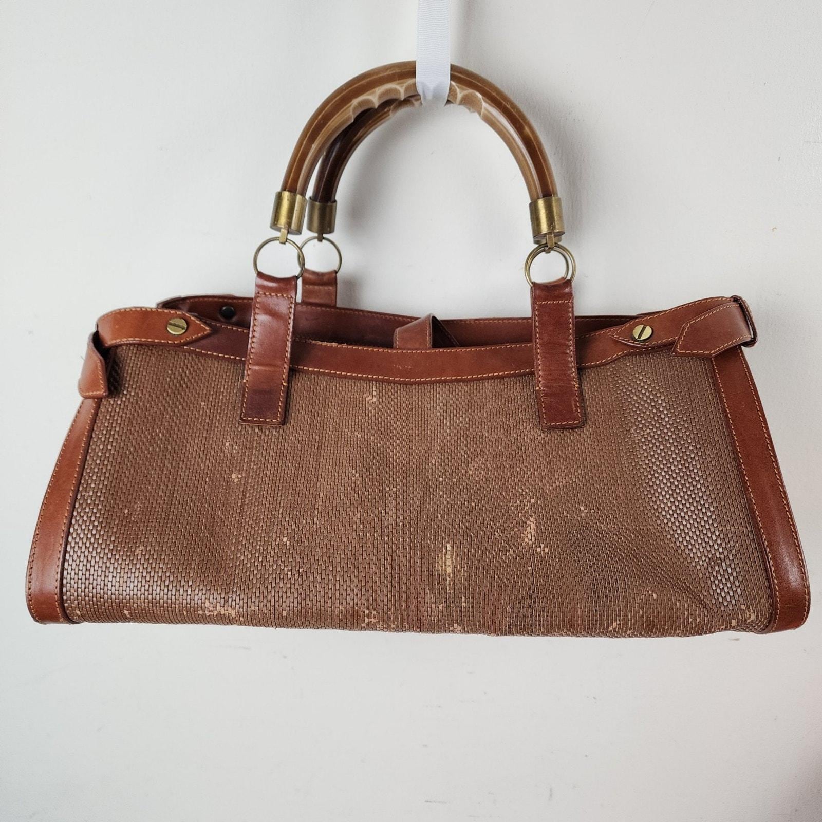Authentic Vintage Burberry Prorsum Leather Saddle Bag Brown Basket