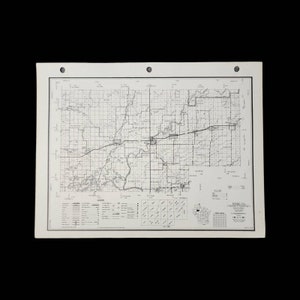 VTG Rusk County Karte Wisconsin Verkehrsamt Straßen 1974 Roads