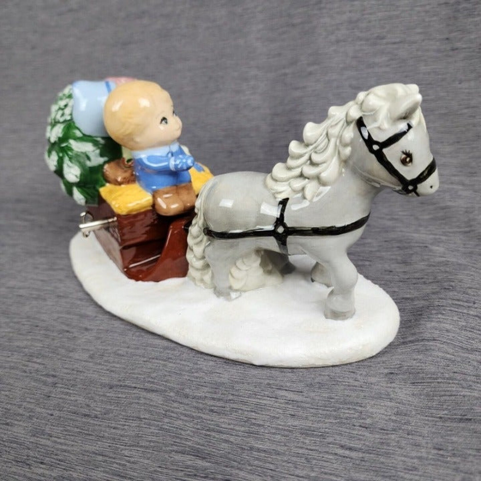 VTG Byron Molds Ceramic Christmas Tree Music Box Walking in a Etsy