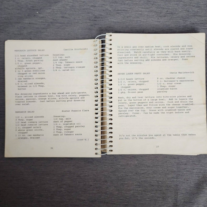 West Allis Wisconsin Cookbook St. Rita Catholic Parish School Recipes Desserts 2 Etsy