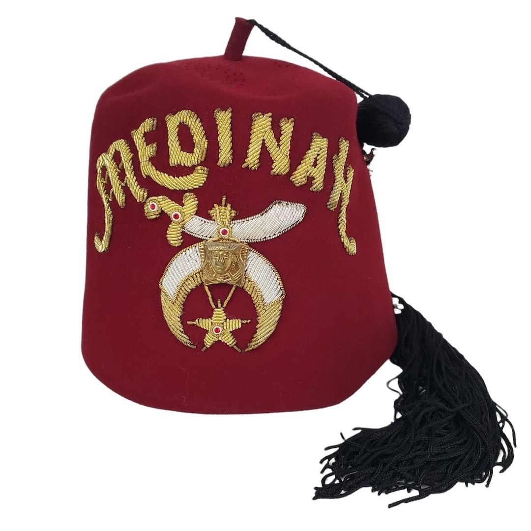 Vintage Shriner's Fez Hat Du Page Medinah Masonic Lodge Size 6 7/8 Wool Red Etsy