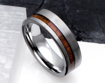 Wedding Band, Tungsten Wedding Ring, Wood Ring, wooden ring, wooden rings,  Wood wedding band, Wood rings for men, Wood, Wooden Wedding Band