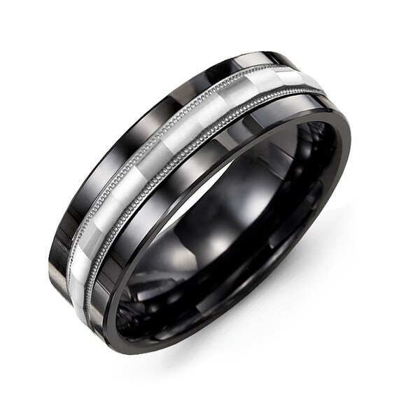 Mens wedding shop band baguette diamond