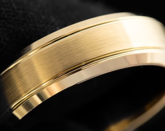 Men's Gold Wedding Band 6MM, Men’s Comfort Fit Wedding Band, 10k, 14k, 18k Genuine Gold Men’s Band