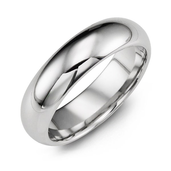 Men's Classic Polished Cobalt Wedding Ring - Wedding Band - Promise Ring