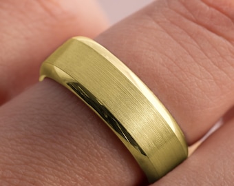 Men's Gold Wedding Band 6MM, Men’s Comfort Fit Wedding Band, 10k, 14k, 18k Genuine Gold Men’s Band