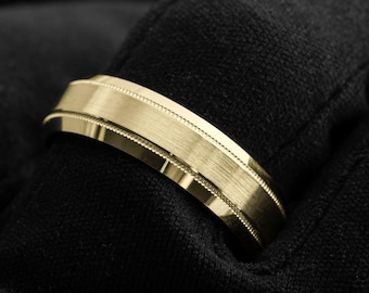 Men's Gold Wedding Band 6MM, Men’s Comfort Fit Wedding Band, 10k, 14k, 18k Genuine Gold Men’s Band