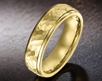 Men's Gold Wedding Band 6MM, Men’s Comfort Fit Wedding Band, 10k, 14k, 18k Genuine Gold Men’s Band