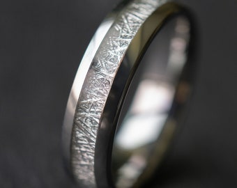 Meteorite Tungsten Wedding Ring - 6mm Unique Tungsten Wedding Ring